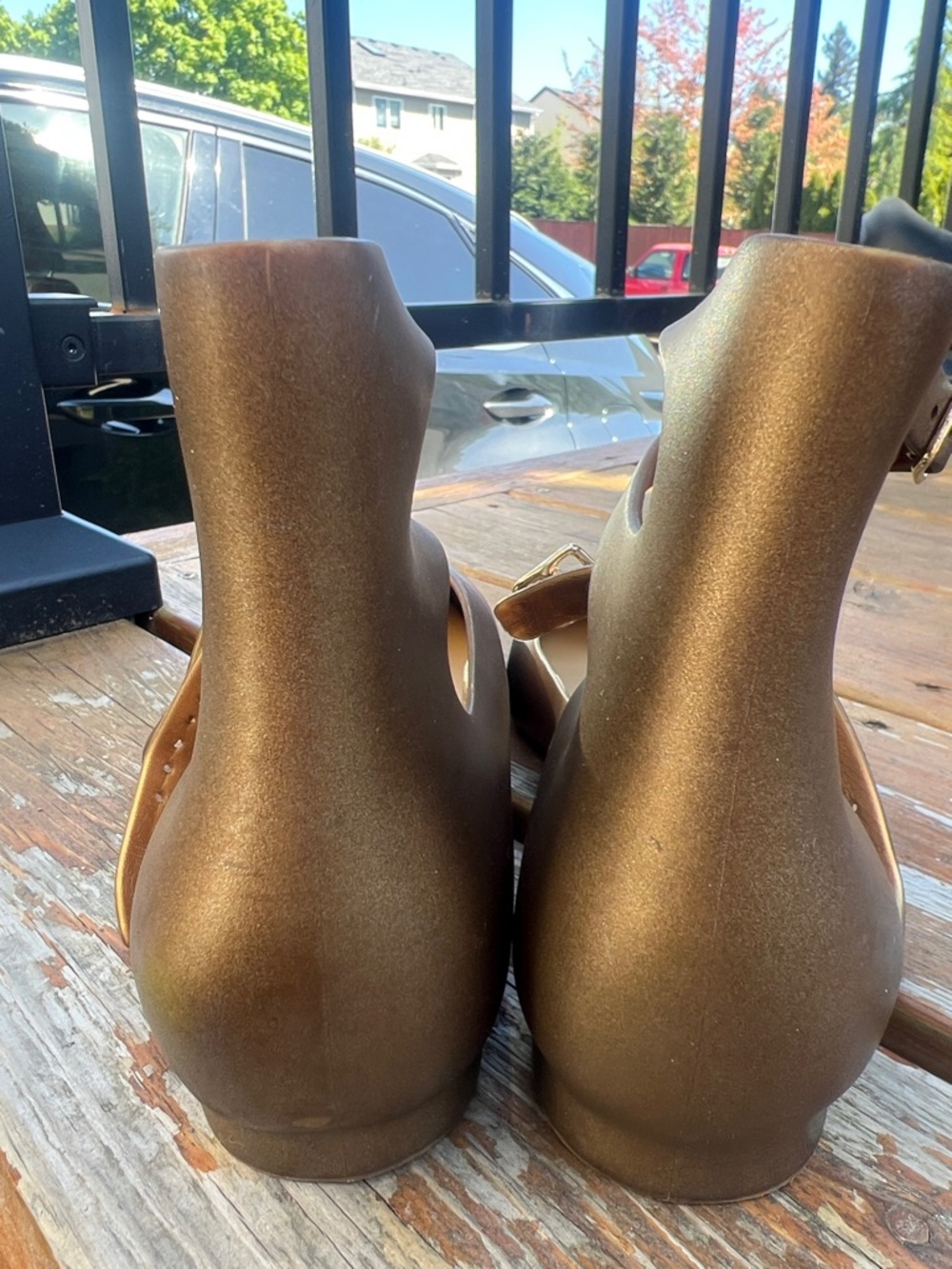 Vivienne Westwood Metallic Bronze Ankle-Strap Flats - Picture 8 of 10